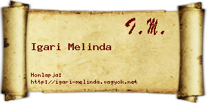 Igari Melinda névjegykártya